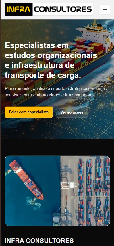 Site da Infra Consultores em celular